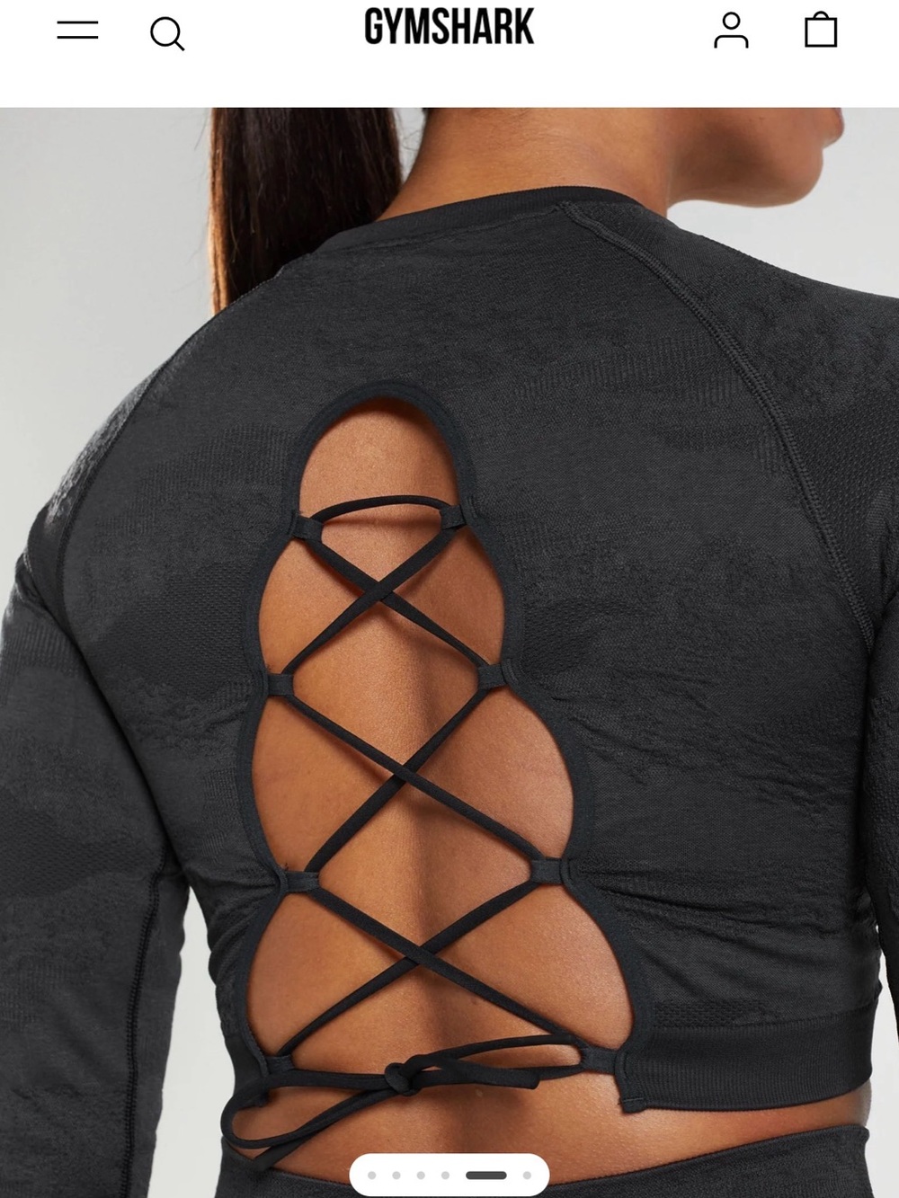 Gymshark Black Cropped Seamless Pullover with Drawcord
